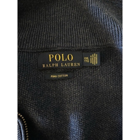 Ralph Lauren Polo Quarter Zip Pullover Sweater Men’s 2XL Blue - Picture 7 of 7